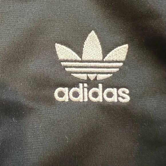 Adidas zip up jacket size M like new black with white stripes - Picture 4 of 6